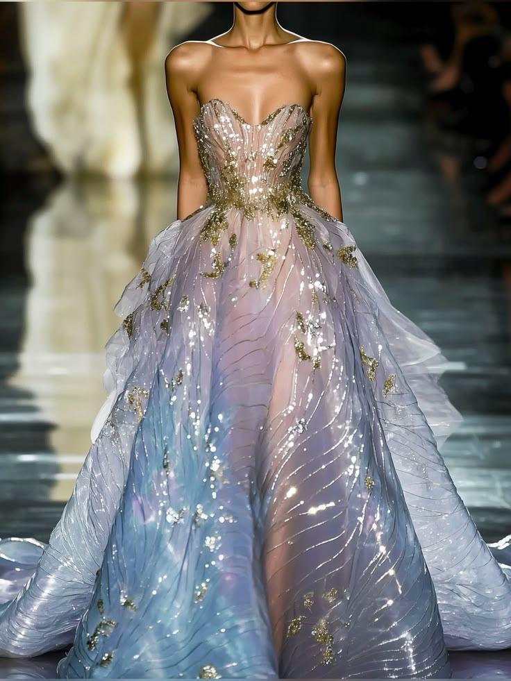 Glitter Strapless Tulle Sequins A Line Prom Dress,Shiny Party Evening Dress