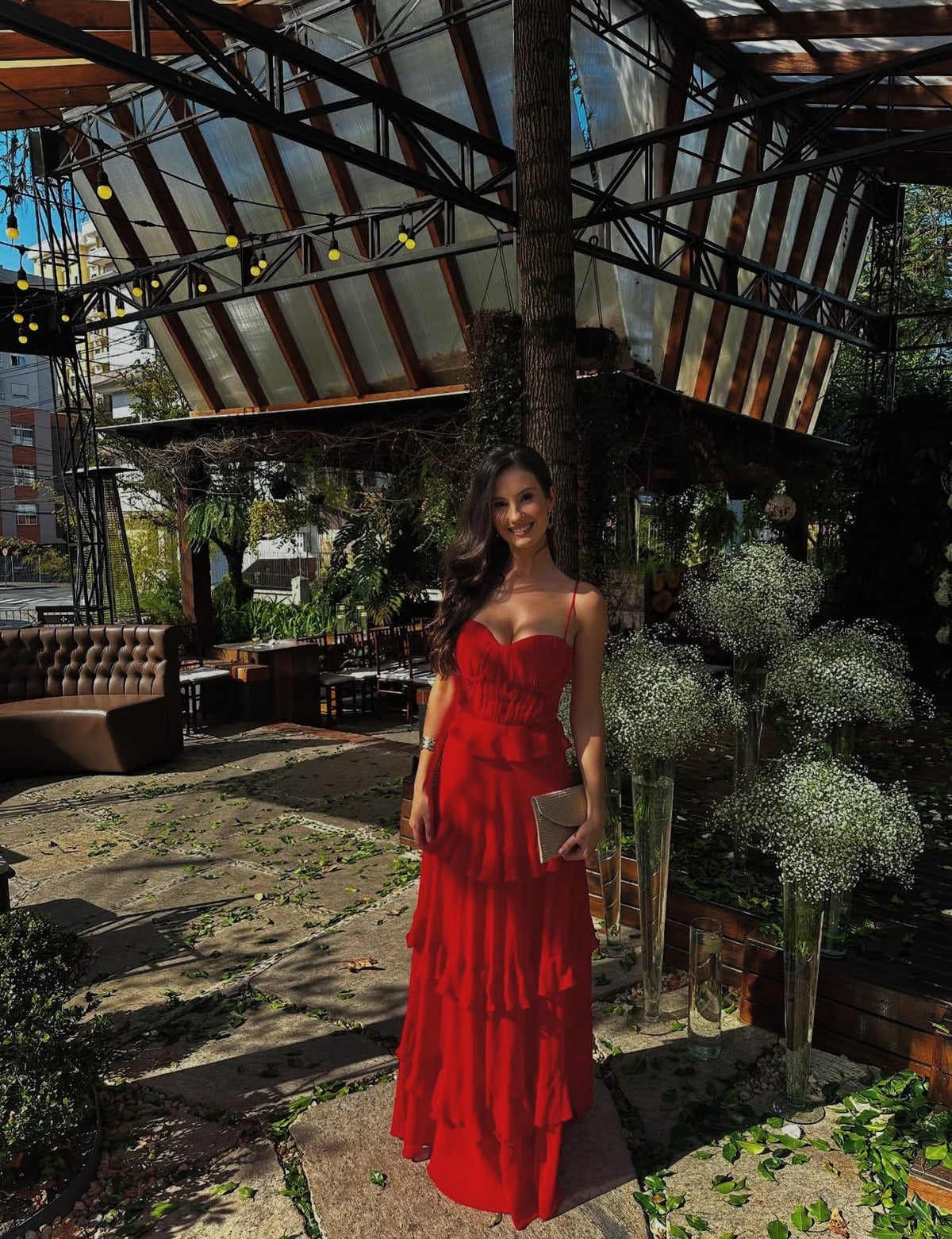 Spaghetti Straps A Line Red Chiffon Prom Dress Homecoming Dress J7768