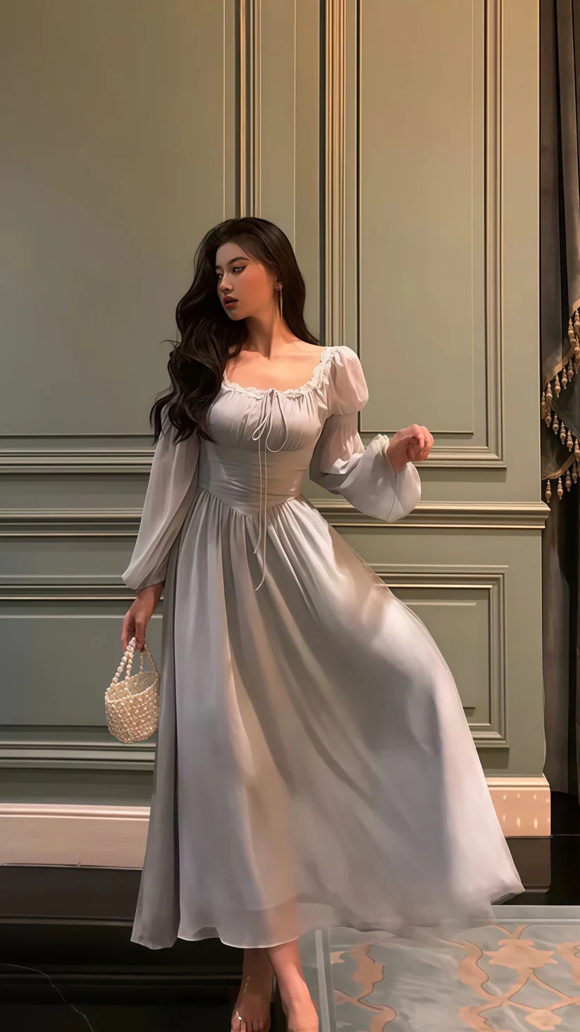 Elegant Chiffon A-Line Evening Dress,Long Party Prom Dress - FashionDia