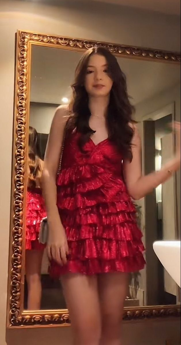 Beautiful Spaghetti Straps Red Layers Short Formal 6th Grade Homecoming Dress A-Line Cocktail Dress - FashionDia