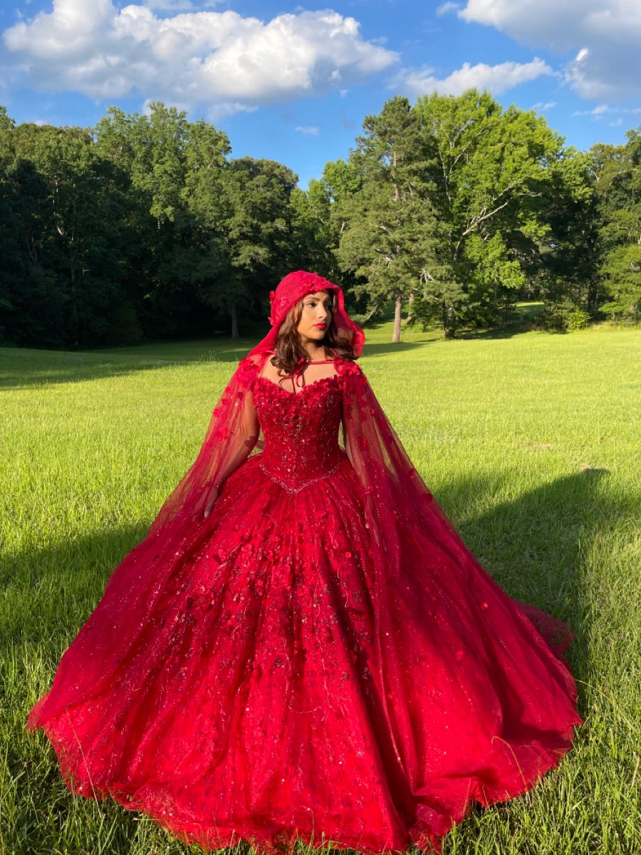 Luxurious Red Quinceanera Dress,Red Ball Gown,Red Sweet 16 Dress Y2338 - View 2 | VelvetHem