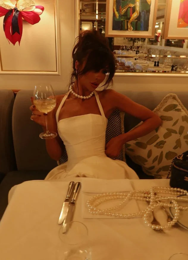 Simple White Satin A-Line Homecoming Dress Short Birthday Dress - View 6 | FashionDia