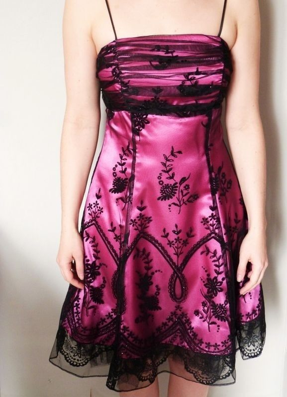 Vintage Spaghetti Straps Hot Pink A Line Short Homecoming Dress Cocktail Dress