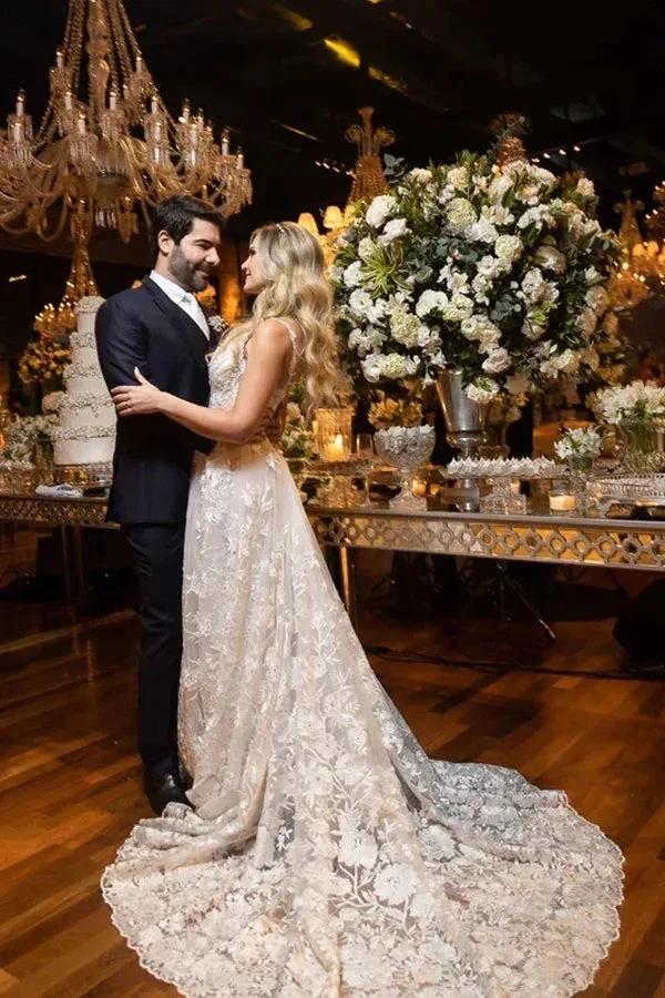Ball Gown Lace White Wedding Dress With Detachable Long Sleeves (ZD16173) - View 4 | VelvetHem