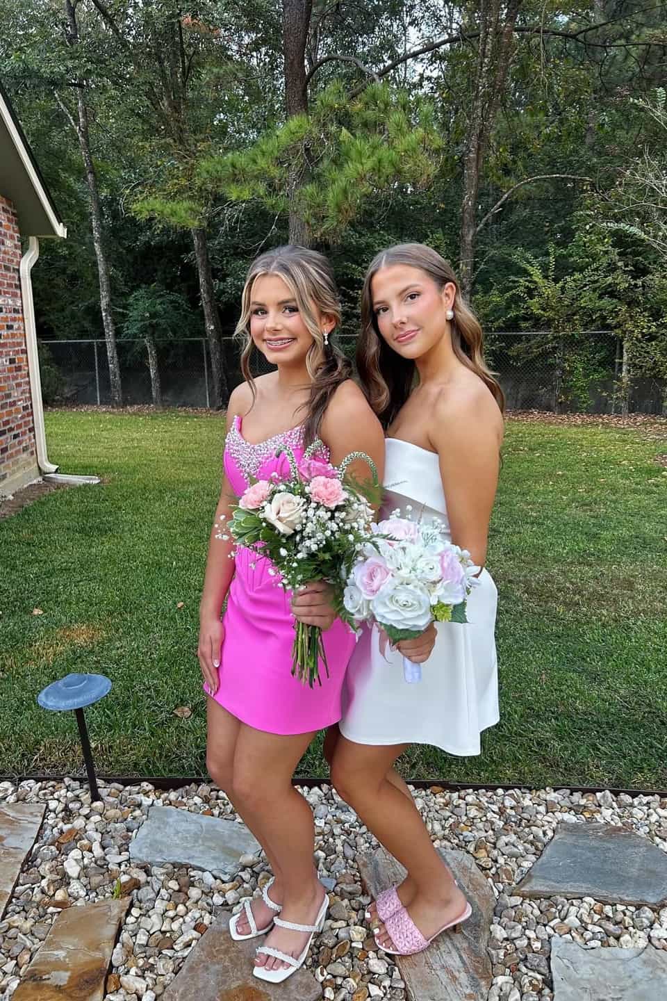 Beaded Strapless Pink Sheath Homecoming Dress J11268