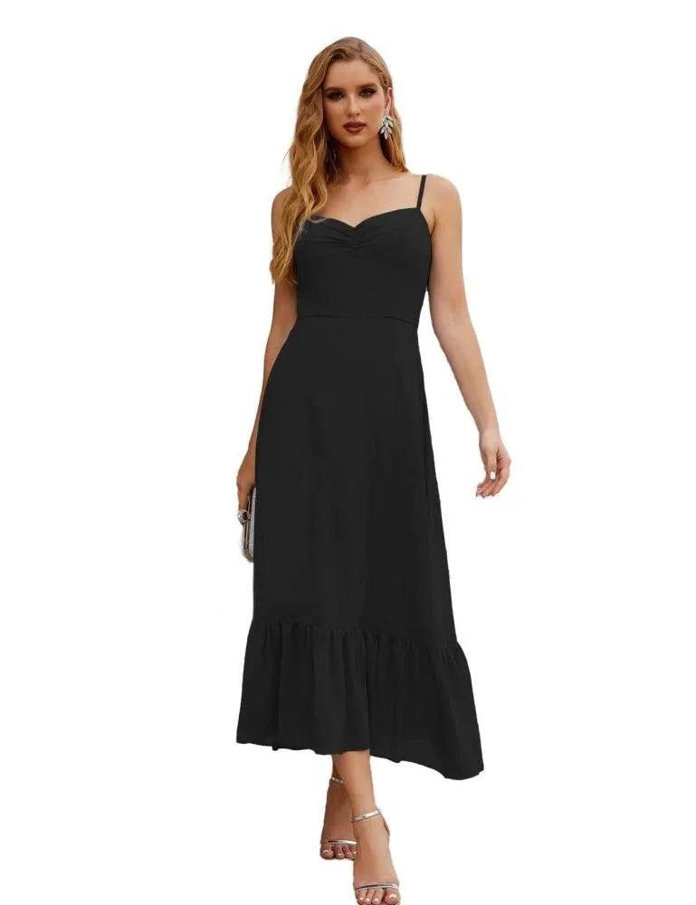 Numbersea Spaghetti Strap Chiffon Bridesmaid Dress Ankle Length Formal A Line Cocktail Party Homecoming Dress for Juniors SEA28028 by numbersea