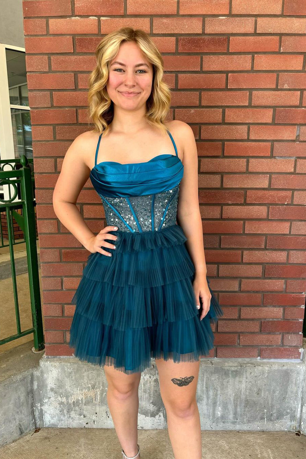 Black Homecoming Dresses Spaghetti Straps Corset Short Cocktail Dresses