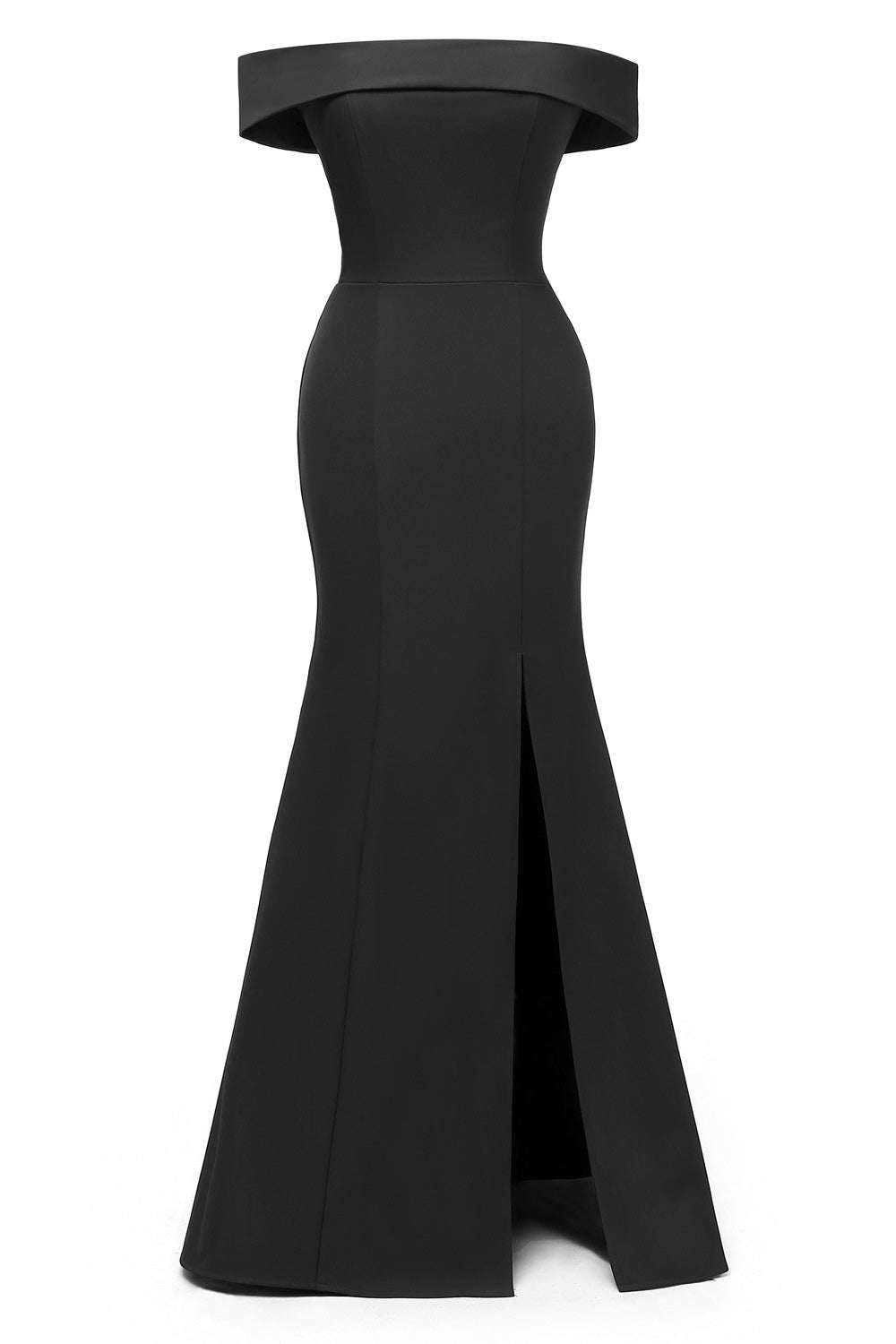 Dark Navy Off-the-shoulder Mermaid Prom Dress - Fashionpara