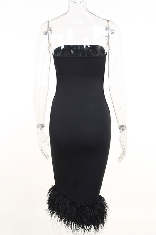 Black Strapless Bodycon Cocktail Party Dresses - Fashionpara