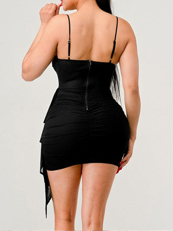 Spaghetti Straps Ruched Satin Short Homecoming Dress with Shawl