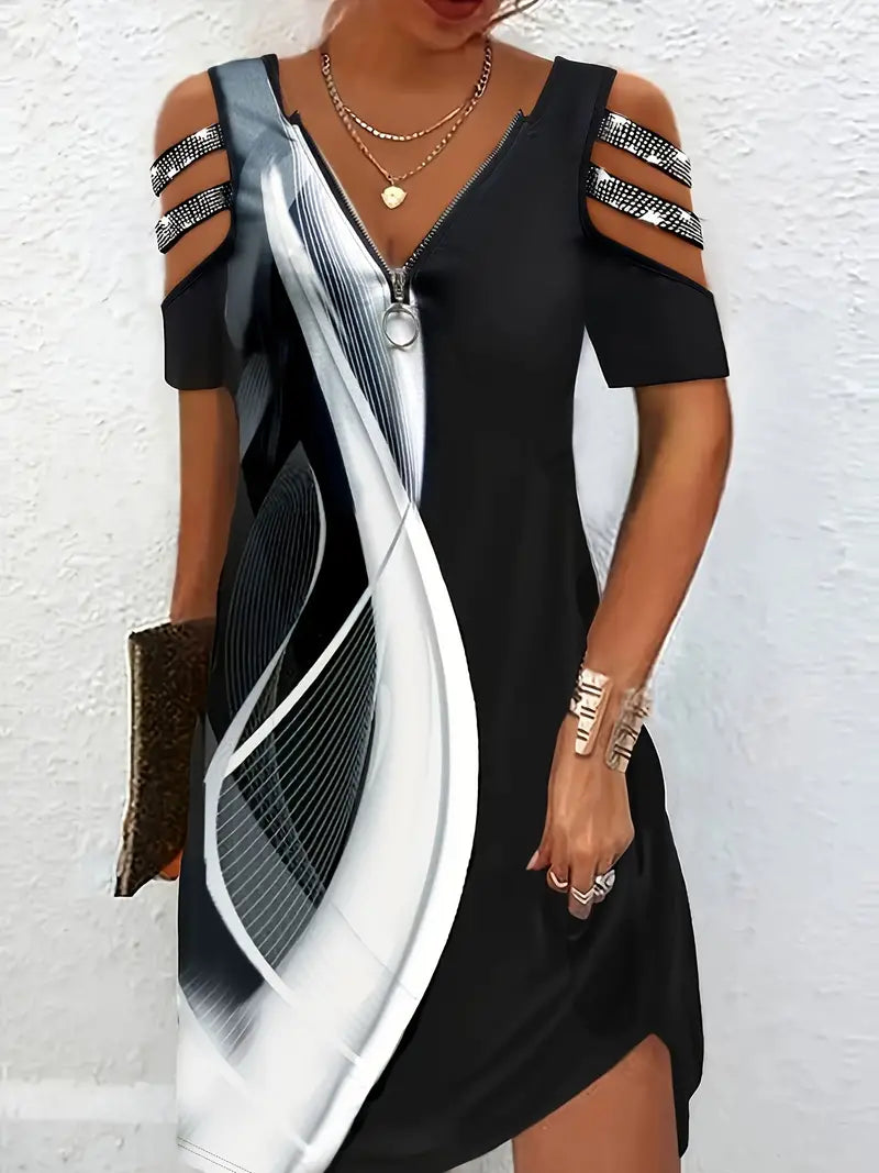 Monica Cold Shoulder Dress Dress with Relaxed Fit and Everyday Wear