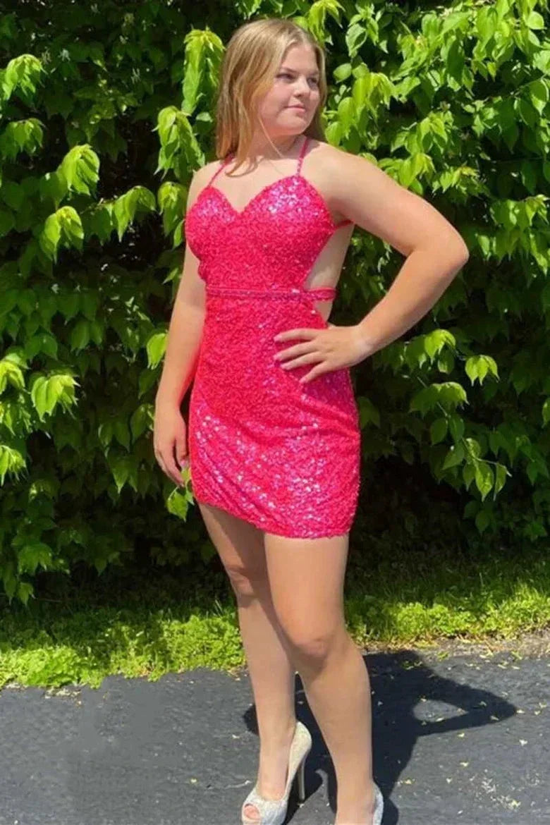 Sleeveless Sequin GraduationParty Dress SYH55 by vivymakudress