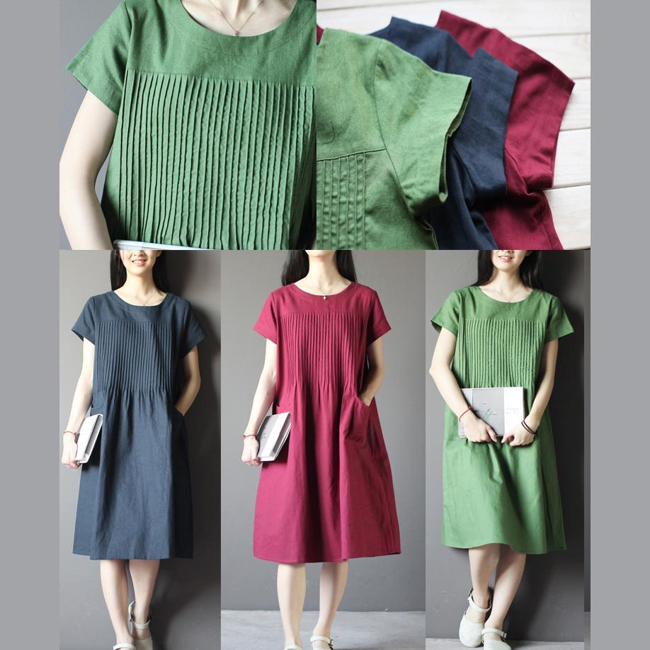 Blue oversize sundress plus size linen shirt dresses