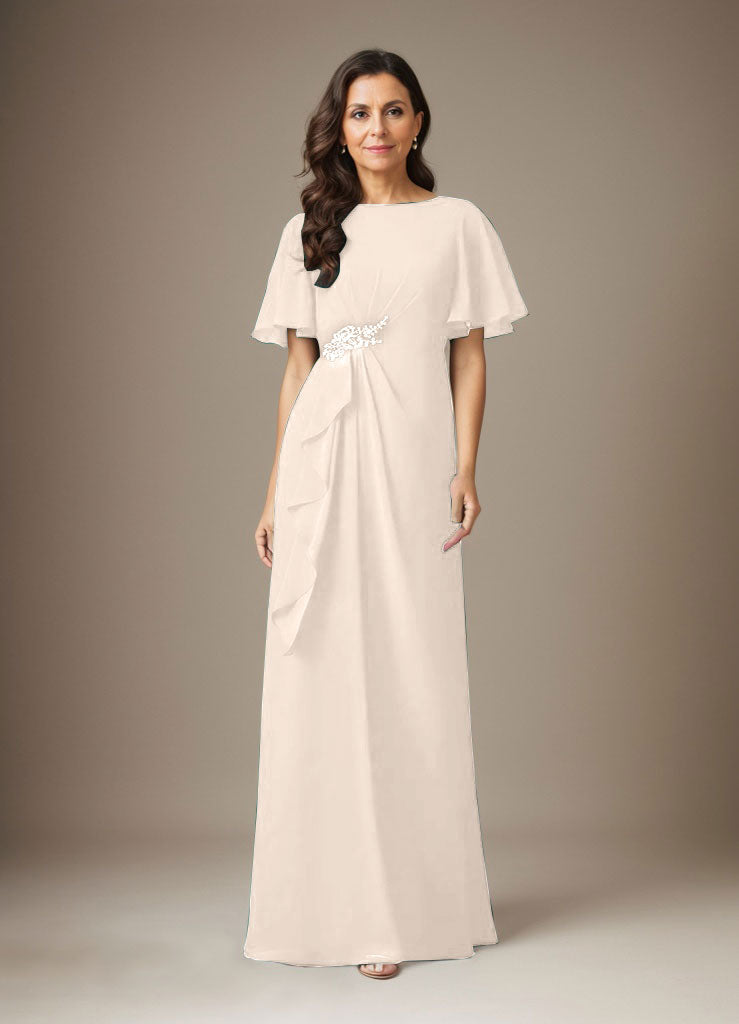 Dark Navy Sheath Beaded Chiffon Dress - View 9 | FashionDia