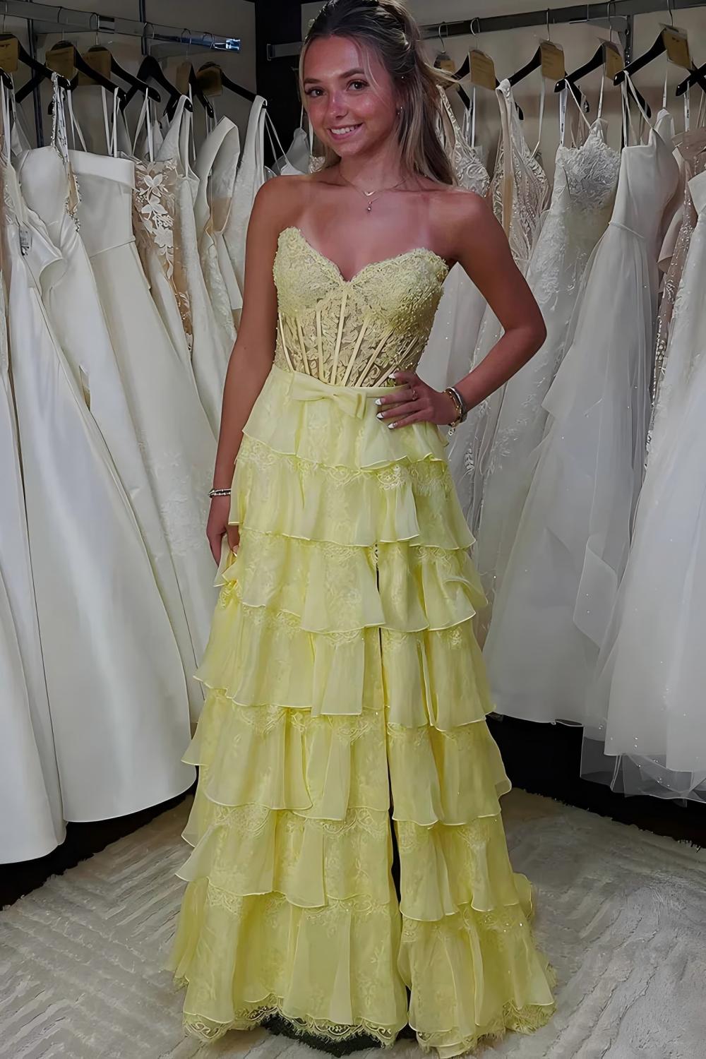 Cute A Line Sweetheart Pink Corset Prom Dress with Appliques Criss Cross Back