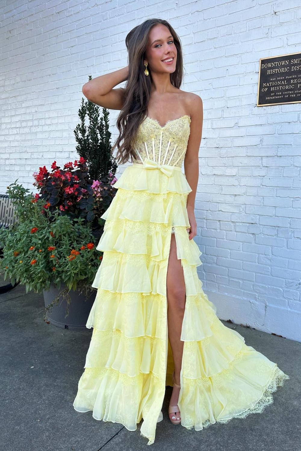 Cute A Line Sweetheart Pink Corset Prom Dress with Appliques Criss Cross Back