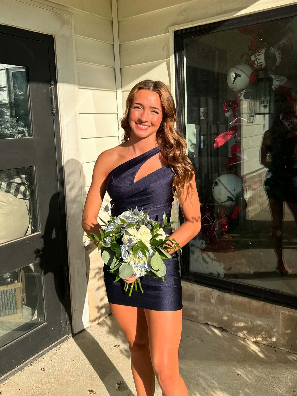 Bodycon One-Shoulder Short Homecoming Dress - FashionDia