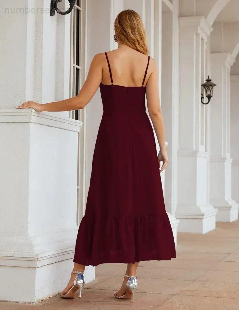 ZapDress Spaghetti Strap Chiffon Bridesmaid Dress Ankle Length Formal A Line Cocktail Party Homecoming Dress for Juniors (ZD16949)
