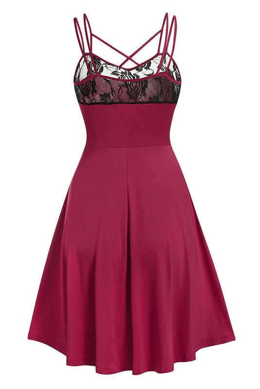 Burgundy A-Line Sleeveless Homecoming Dress - Fashionpara