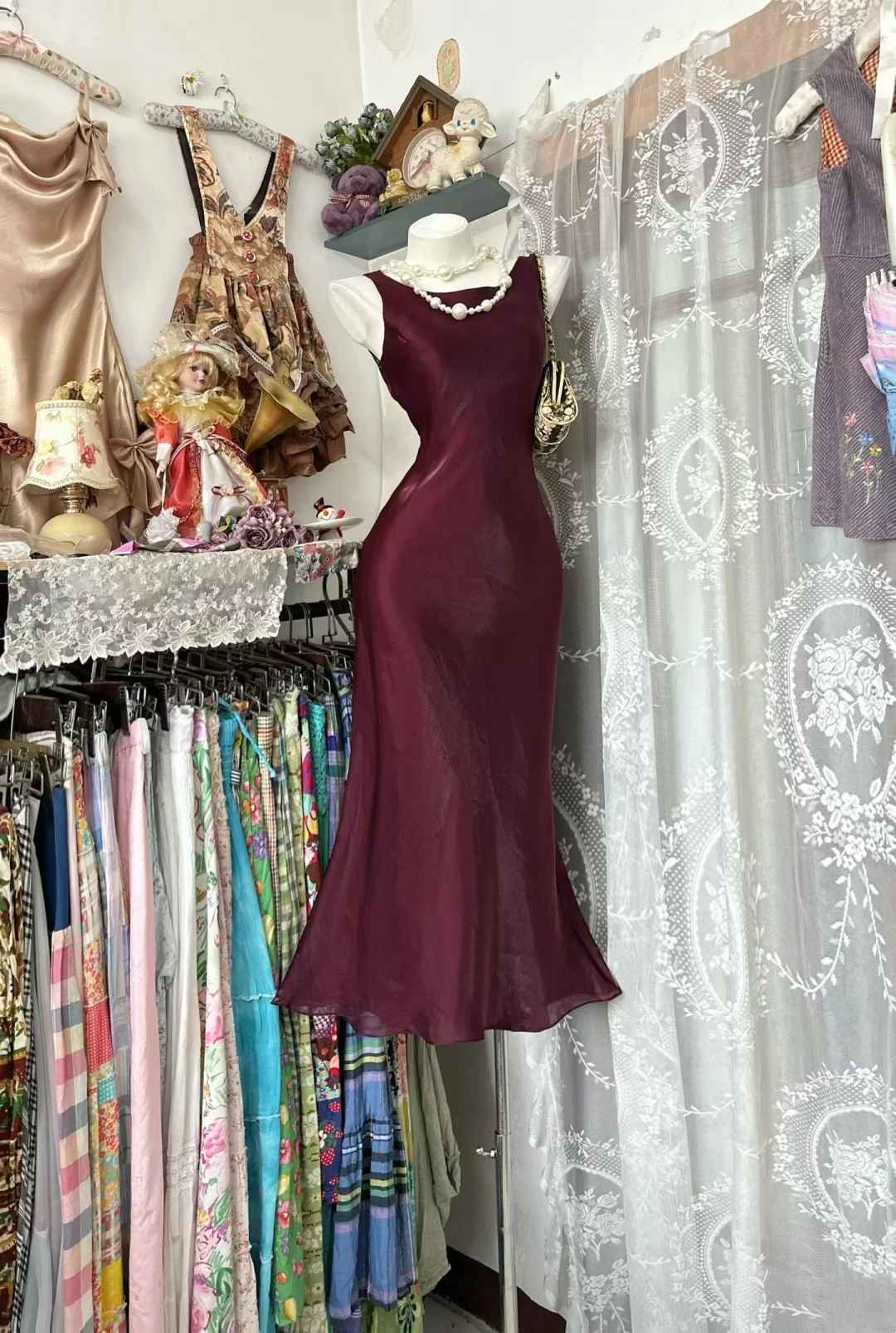 Burgundy Sheath Formal Dress Elegant Evening Dress