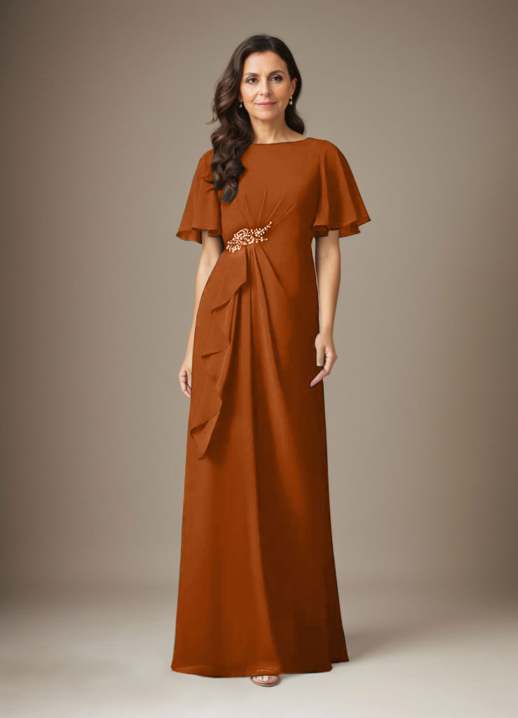 Dark Navy Sheath Beaded Chiffon Dress - View 10 | FashionDia