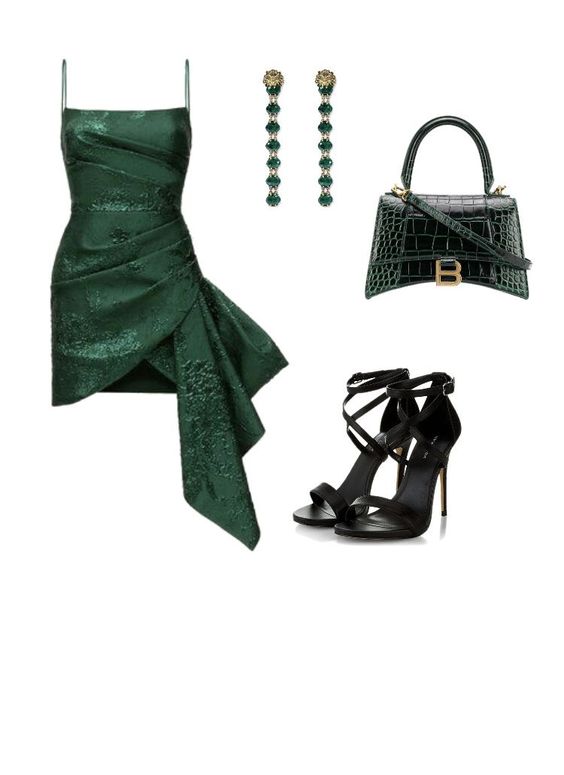 Simple Sheath Spaghetti Straps Dark Green Lace Short Homecoming Dress Birthday Dress - View 4 | FashionDia