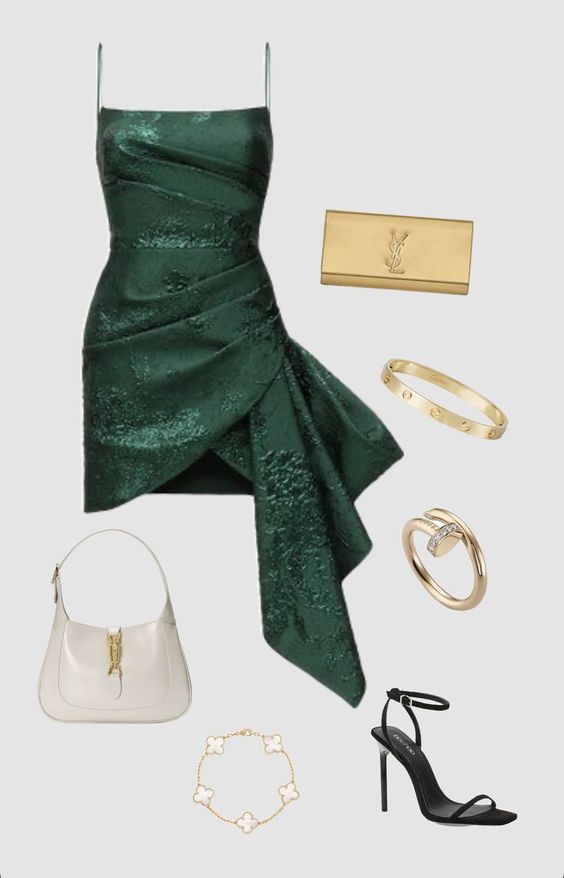 Simple Sheath Spaghetti Straps Dark Green Lace Short Homecoming Dress Birthday Dress - View 2 | FashionDia
