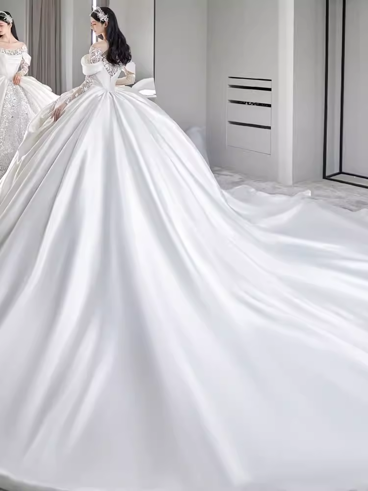 Unique Ball Gown Off The Shoulder Lace Long Wedding Dresses C193