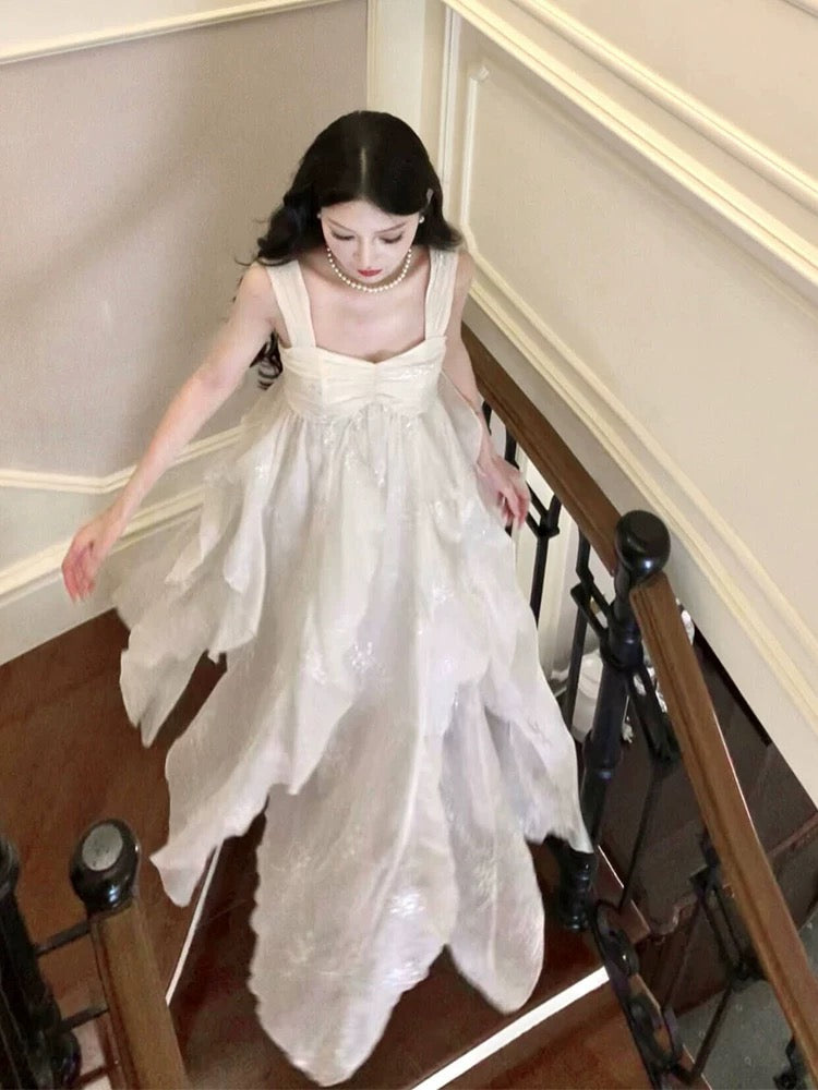 Pretty A-Line Straps Irregular Ankle Length Floral Prom Dresses Simple Evening Dress - FashionDia