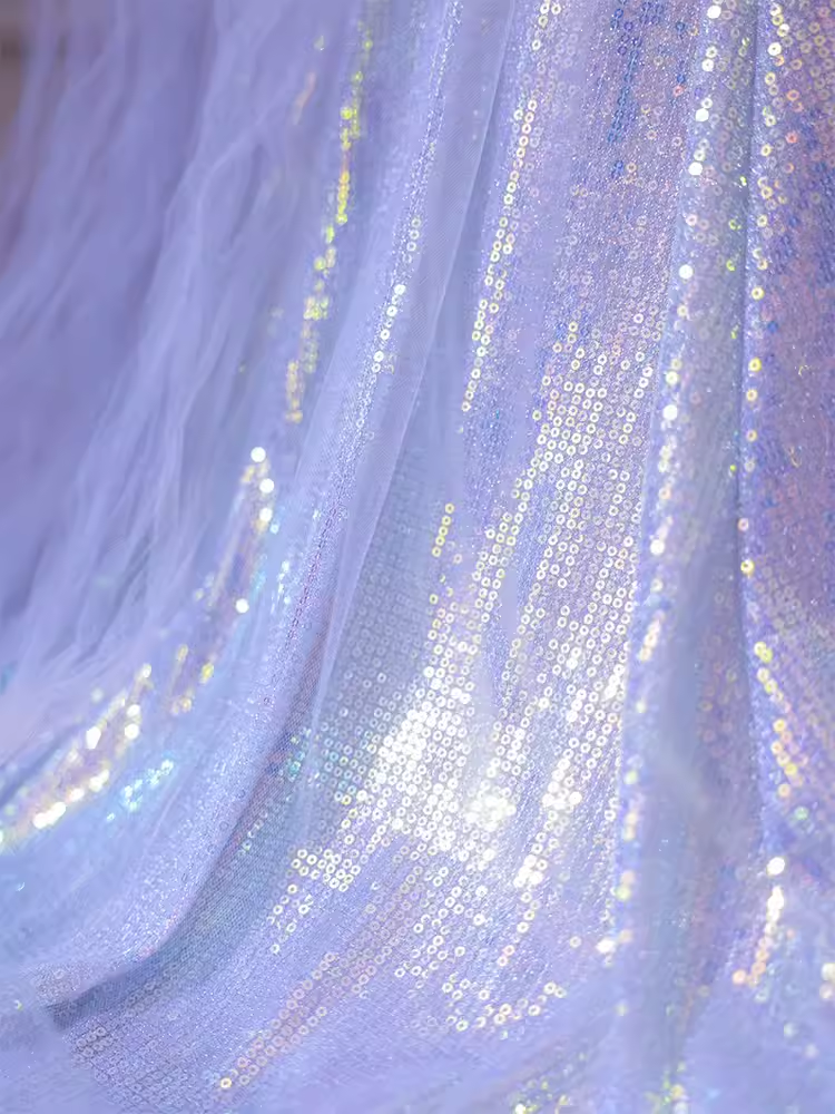 Sexy Mermaid Off-the-Shoulder Light Lilac Long Prom Dresses Tulle Birthday Outfits - View 5 | FashionDia
