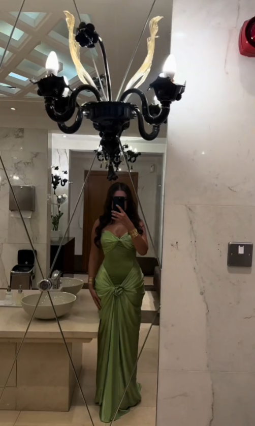 Modest Mermaid Sweetheart Sage Green Long Satin Prom & Evening Dress - View 2 | FashionDia