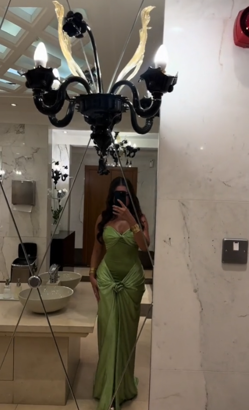 Modest Mermaid Sweetheart Sage Green Long Satin Prom & Evening Dress - View 4 | FashionDia