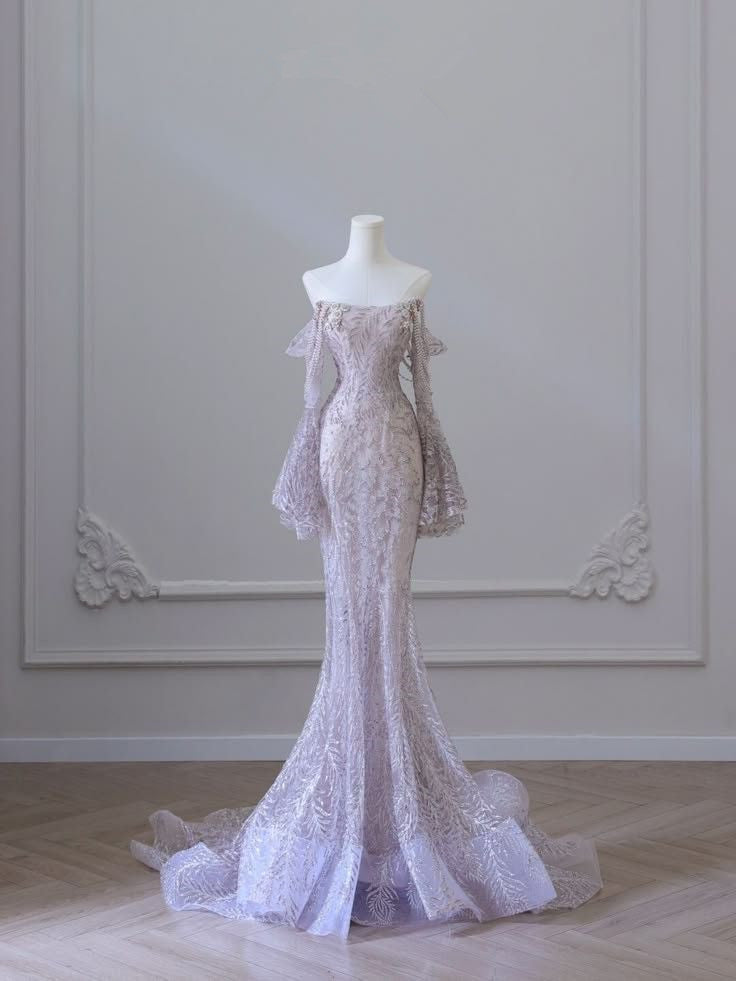 Elegant Mermaid Off-the-Shoulder Pink Sequin Evening Dress Long Sleeves Prom Dresses - FashionDia
