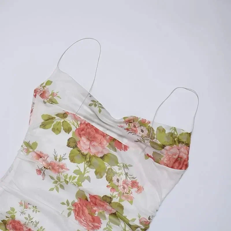 Spaghetti Straps Floral Dress Outfit Dress Mini Homecoming Dress (ZD12521)