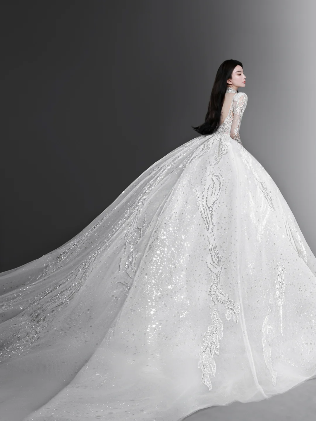 Gorgeous Ball Gown Tulle Lace Long Sleeves Long Wedding Dresses
