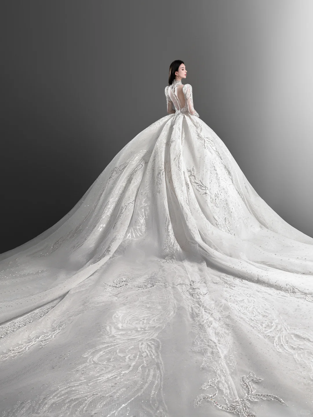 Gorgeous Ball Gown Tulle Lace Long Sleeves Long Wedding Dresses - View 4 | FashionDia