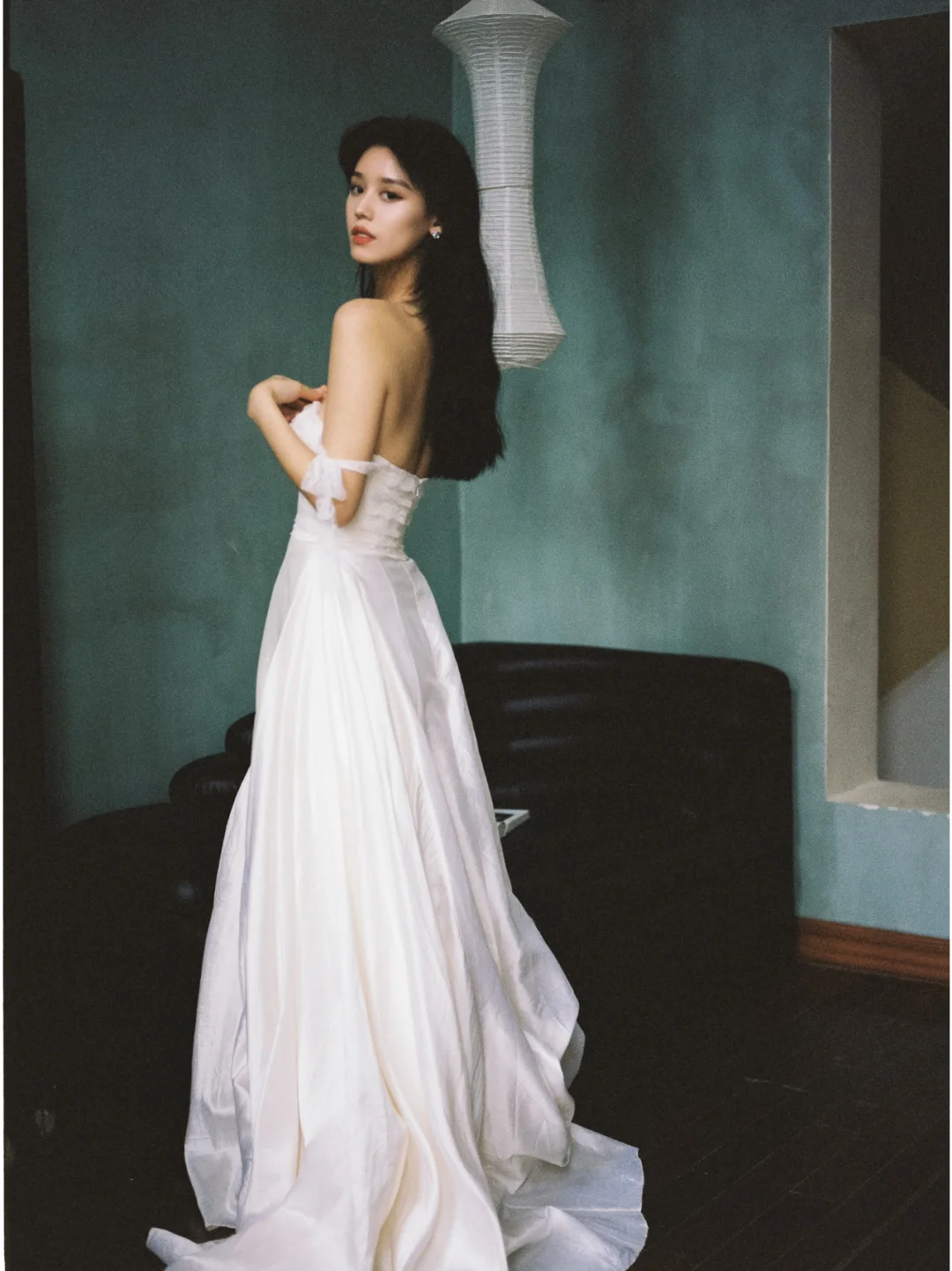 Elegant A Line Off The Shoulder Satin Lace Long Wedding Dresses