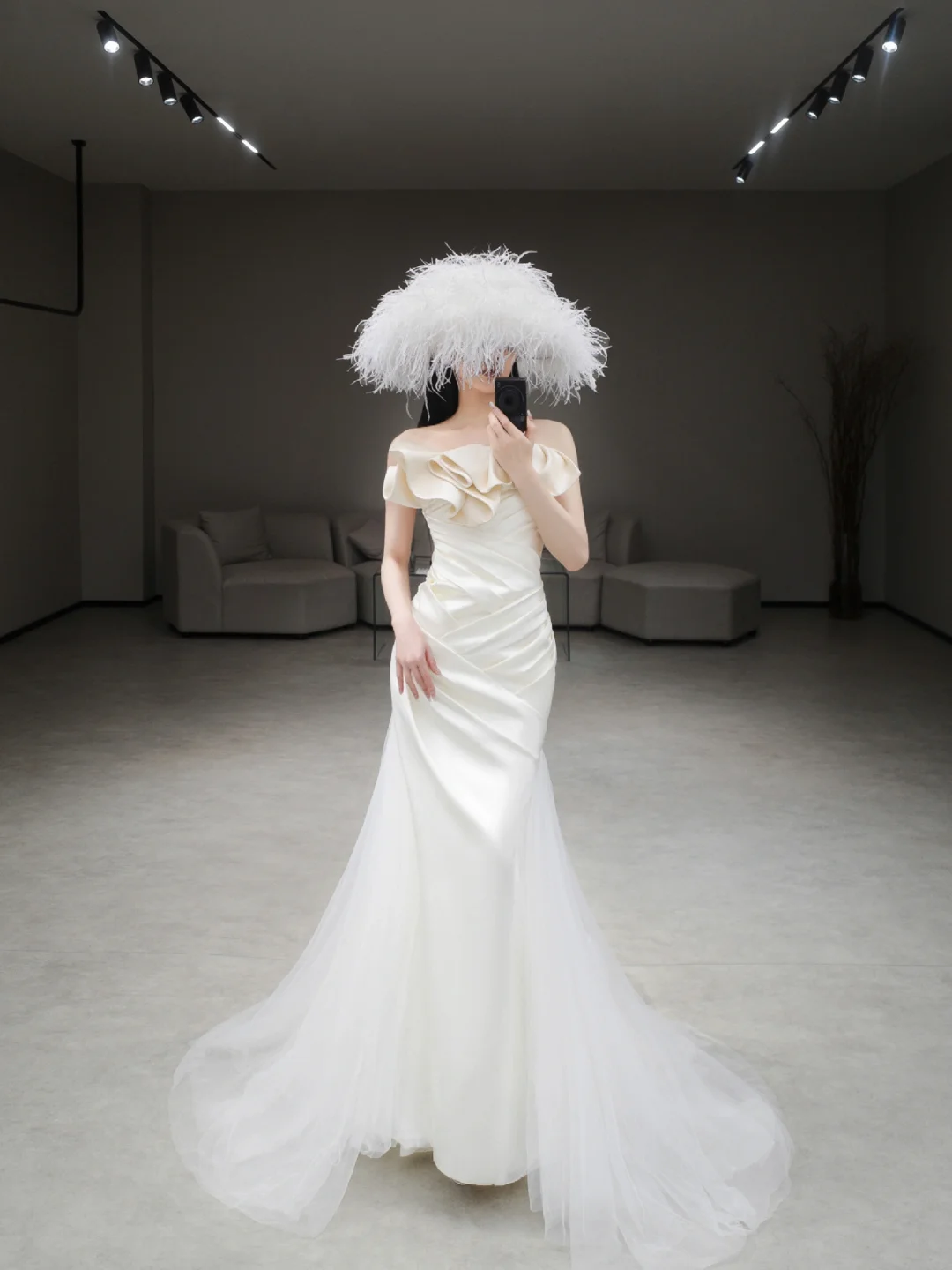 Classy Mermaid Strapless Satin Tulle Long Wedding Dresses