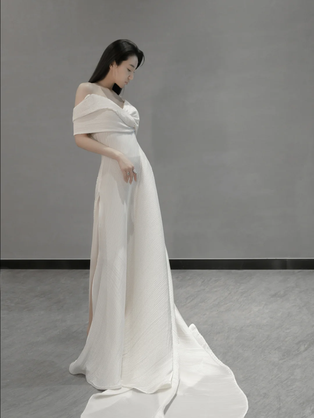 Unique A Line Spaghetti Straps Satin Long Wedding Dresses