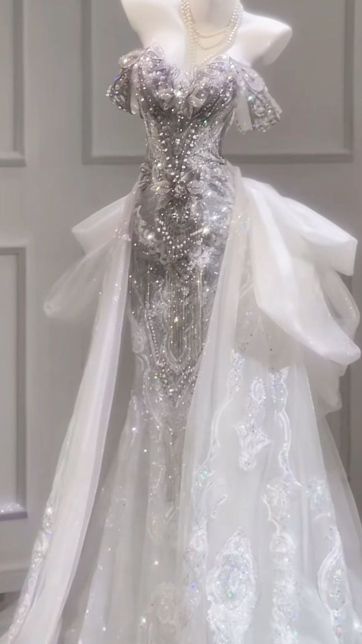 Timeless Mermaid Off The Shoulder Tulle Lace Sequin Beaded Long Wedding Dresses