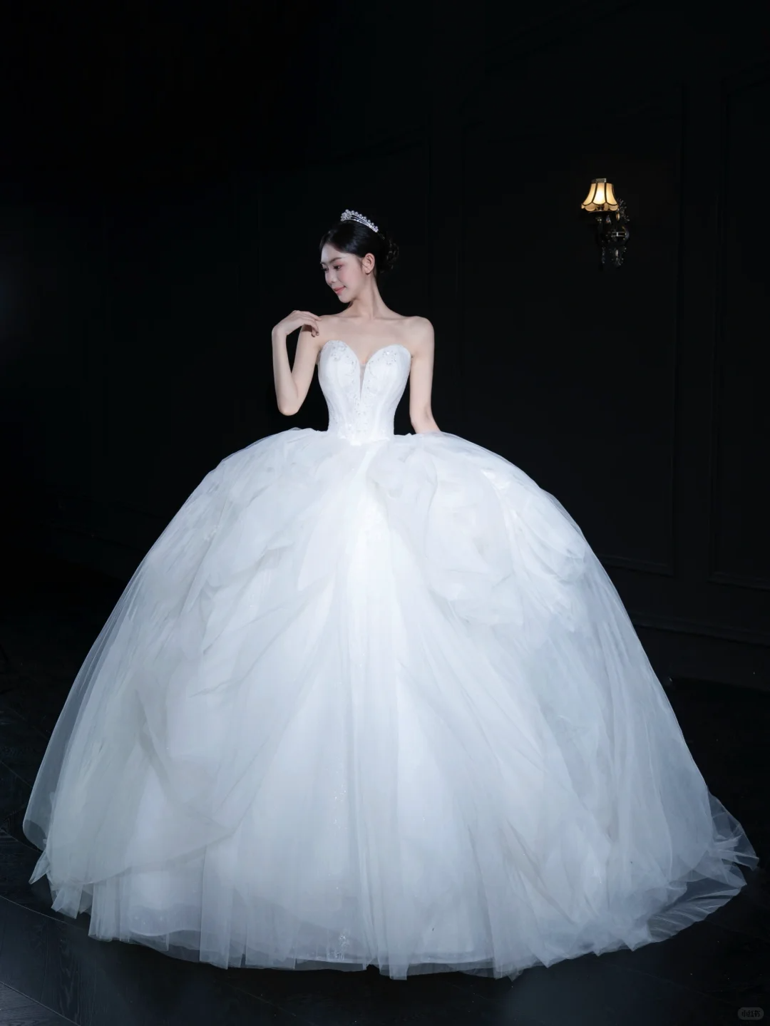 Timeless Ball Gown Strapless Satin Tulle Long Wedding Dresses