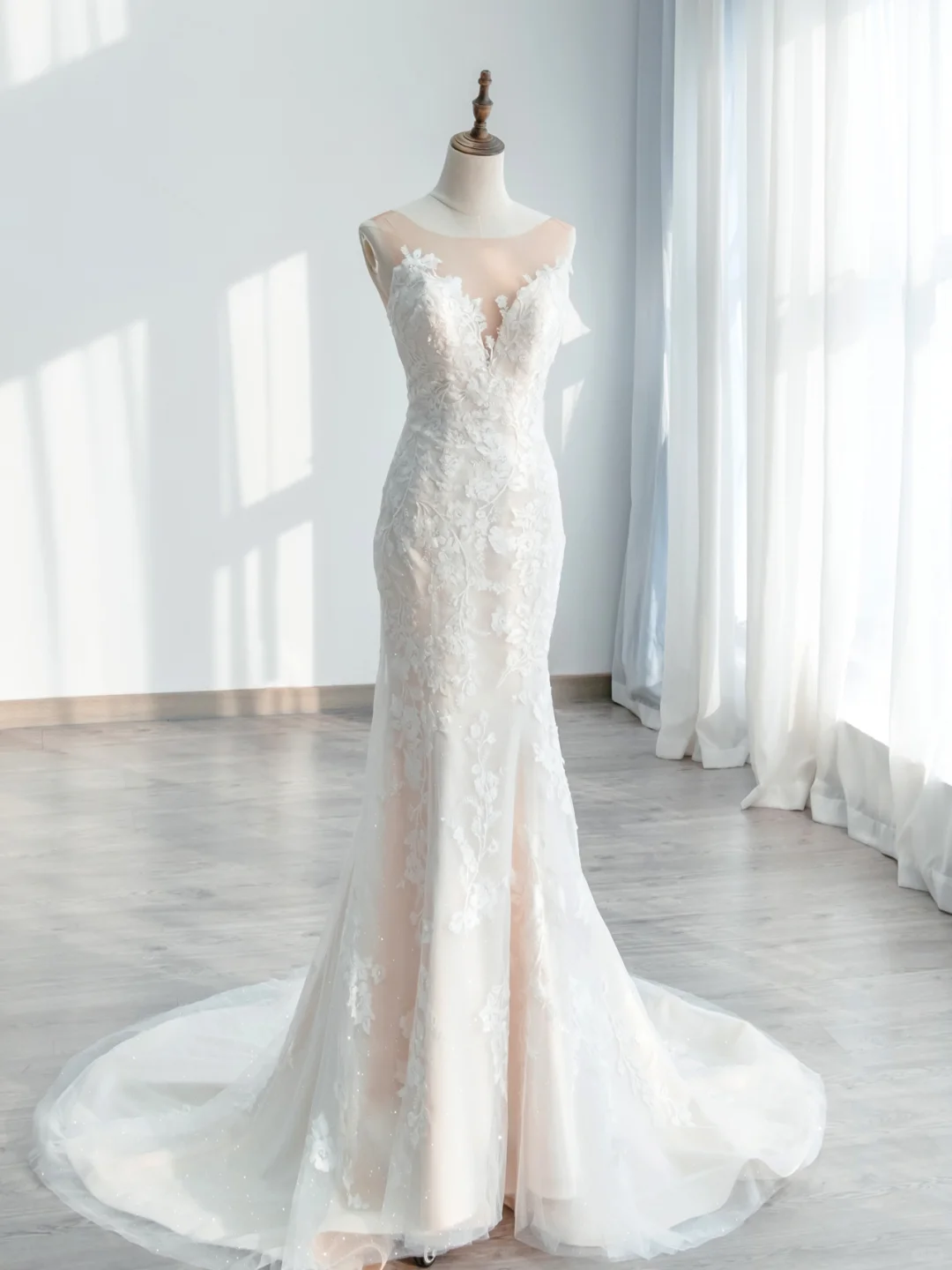 Dreamy Mermaid Tulle Lace Long Wedding Dresses