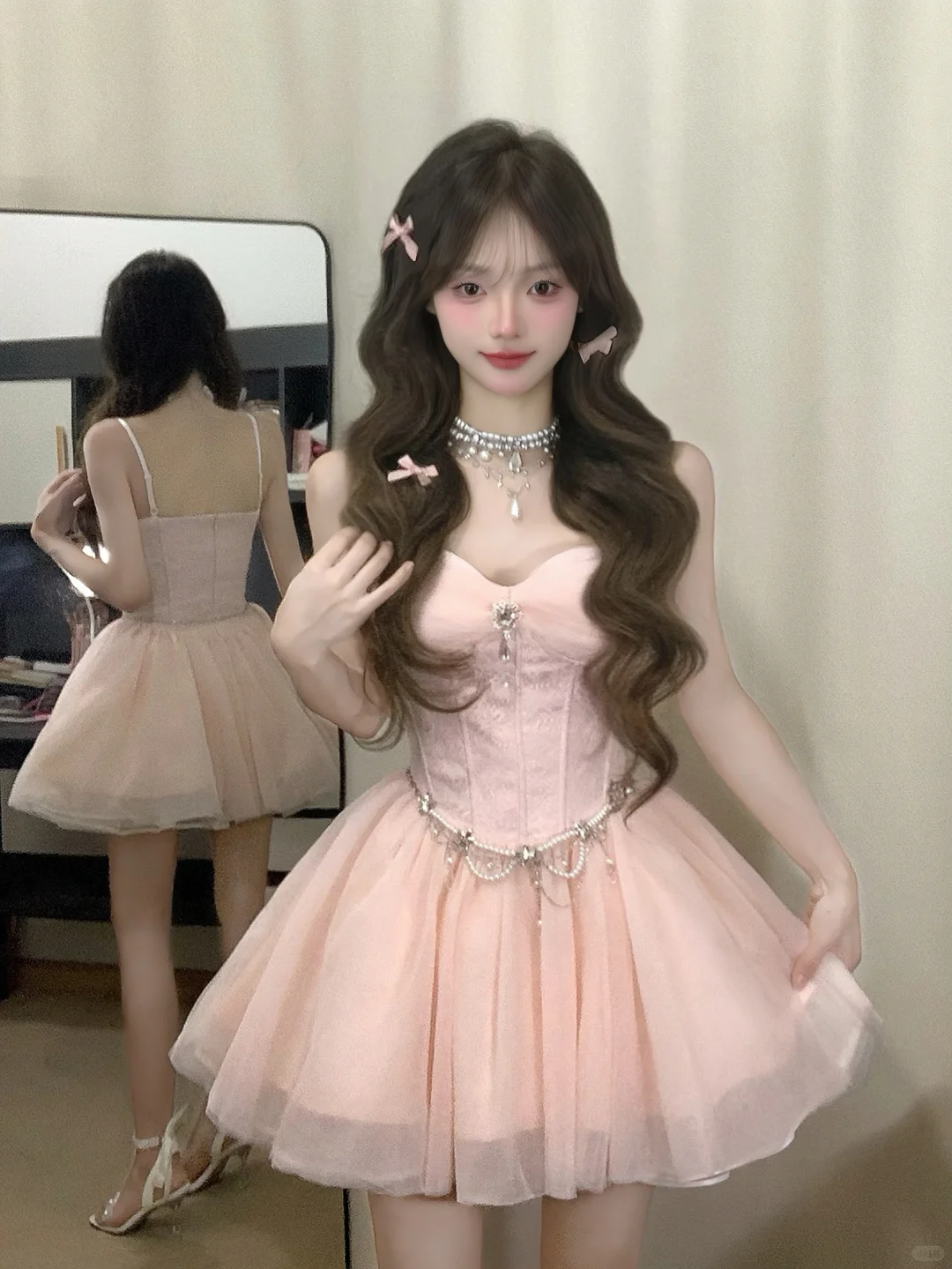 Cute A-Line Spaghetti Straps Satin Tulle Short Homecoming Dress 17th Birthday Outfits - FashionDia