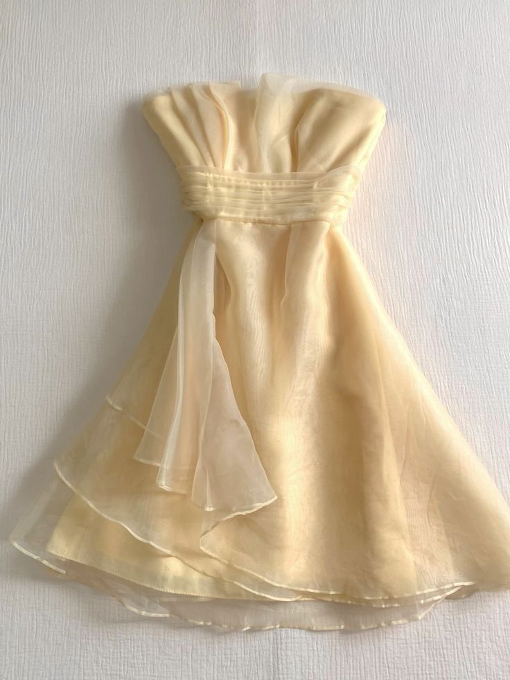 Cute A-Line Strapless Satin Chiffon Short Homecoming Dress 18th Birthday Outfits - FashionDia