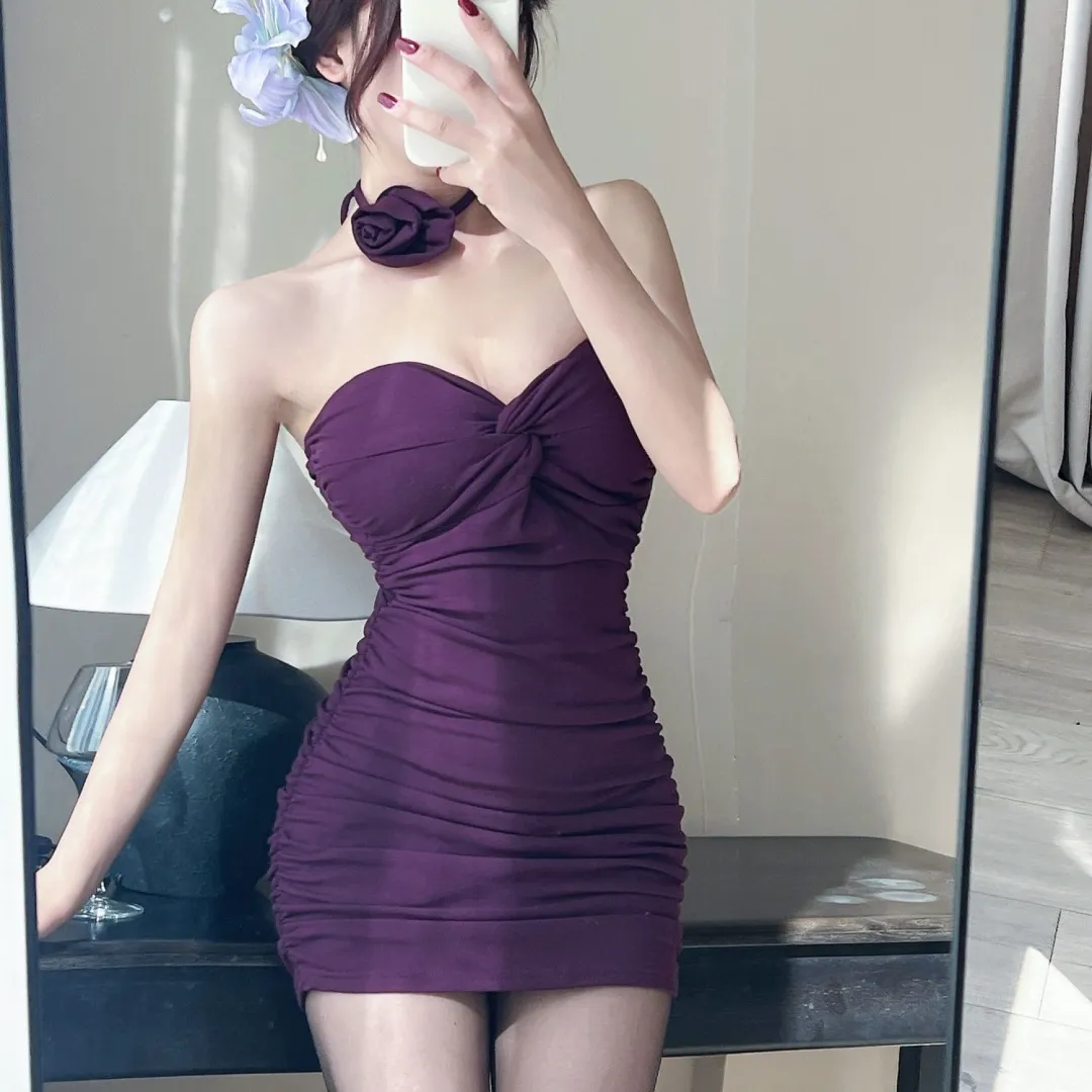 Sexy Mermaid Sweetheart Purple Satin Short Homecoming Dress 16th Birthday Outfits - FashionDia