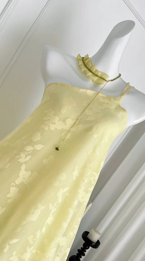 Pastel Yellow A-Line One-Shoulder Strap Chiffon Applique Short Homecoming Dress 17th Birthday Outfits - View 3 | FashionDia