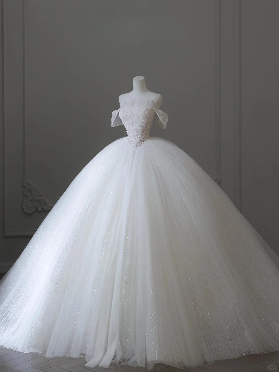 Classy Ball Gown Off The Shoulder Satin Tulle Sequin Long Wedding Dresses