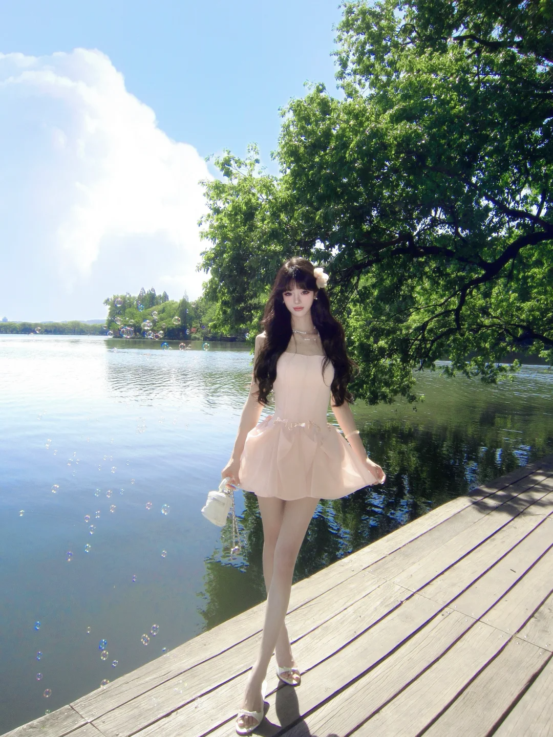 Cute 18th Pink A-Line Strapless Satin Short Homecoming Dress Birthday Outfits - View 3 | FashionDia