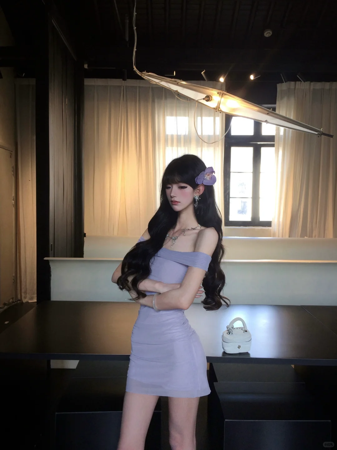 Charming 20th Lilac Mermaid Off-the-Shoulder Satin Short Homecoming Dress Birthday Outfits - FashionDia