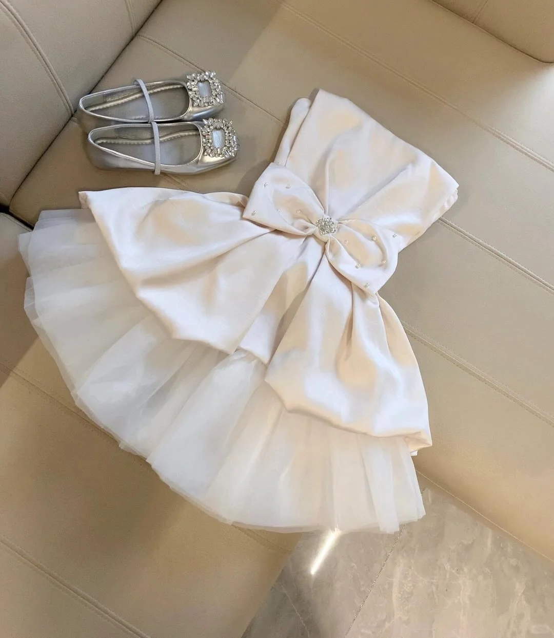 Princess A-Line Strapless Satin Tulle Beads Short Homecoming Dress 18th Birthday Outfits - FashionDia